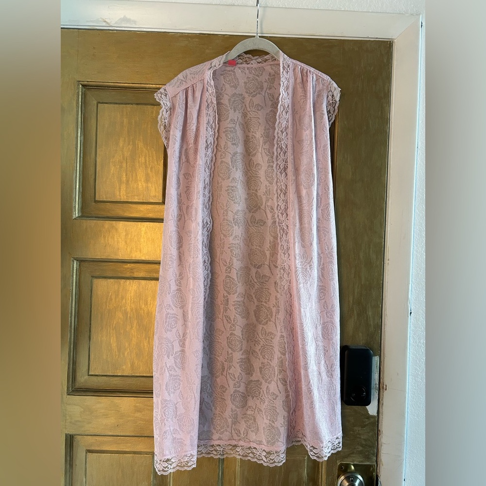 Vintage pink lace robe